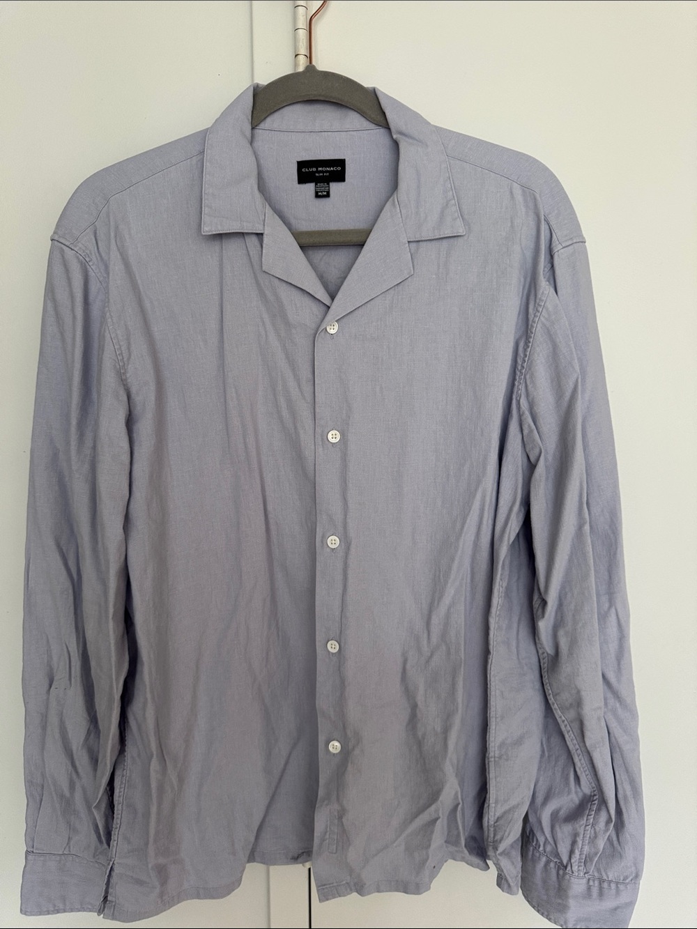 Club Monaco Pale Blue Men Button-Down Shirt
